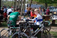 Cyclists relaxing in Richmond Park